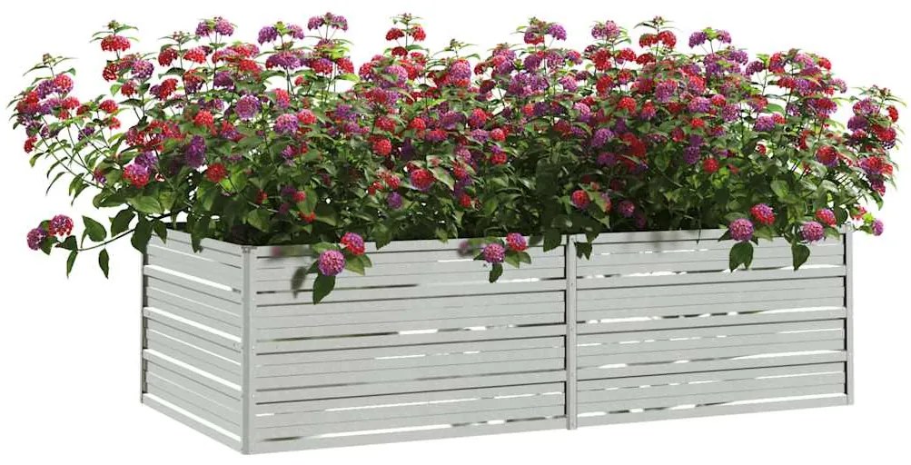 vidaXL Ζαρντινιέρα Υπερυψωμένη Ασημί 160x80x45 εκ. Γαλβανισμ. Χάλυβας