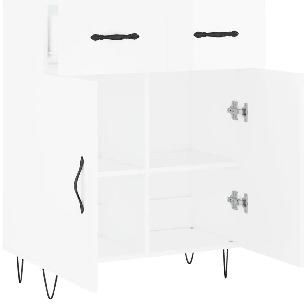 vidaXL Ντουλάπι Γυαλιστερό Λευκό 69,5x34x90 εκ. Επεξεργασμένο Ξύλο