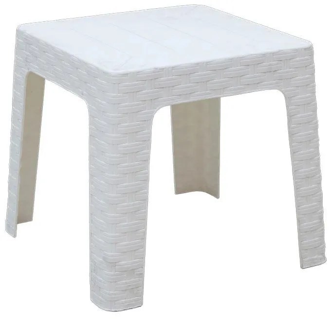 Τραπέζι Monaco PP rattan λευκό 42x42x42εκ