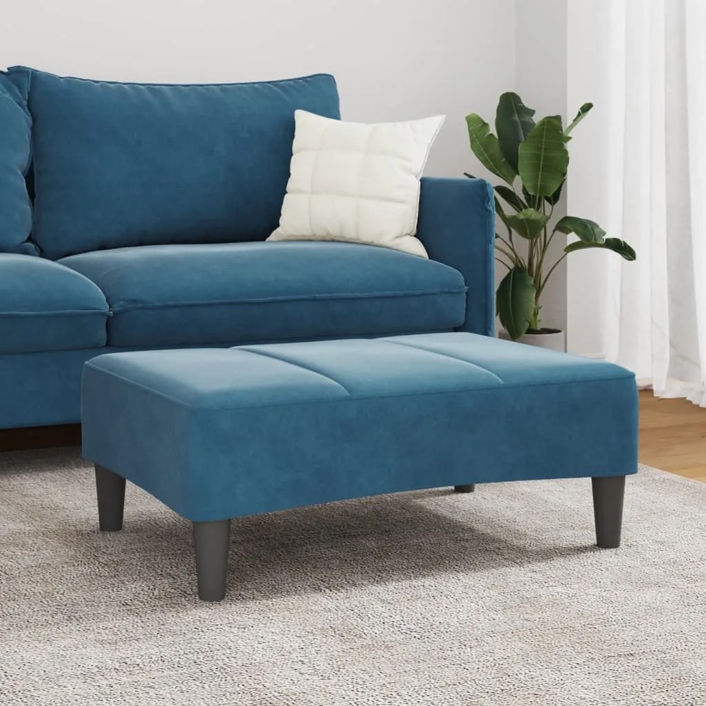 vidaXL Υποπόδιο Μπλε 77x55x31 εκ. Βελούδινο