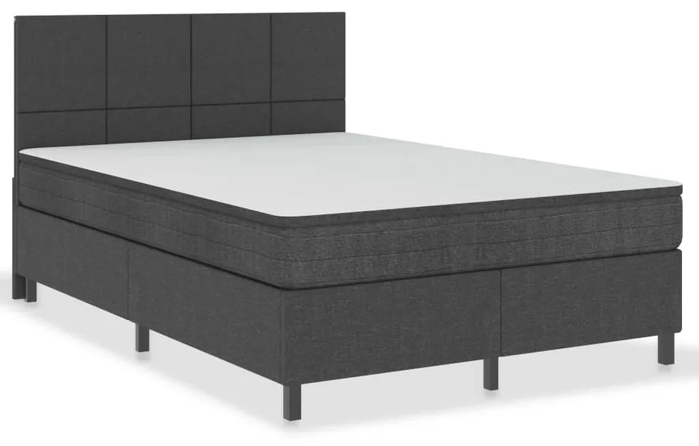 vidaXL Κρεβάτι Boxspring Σκούρο Γκρι 180 x 200 εκ. Υφασμάτινο