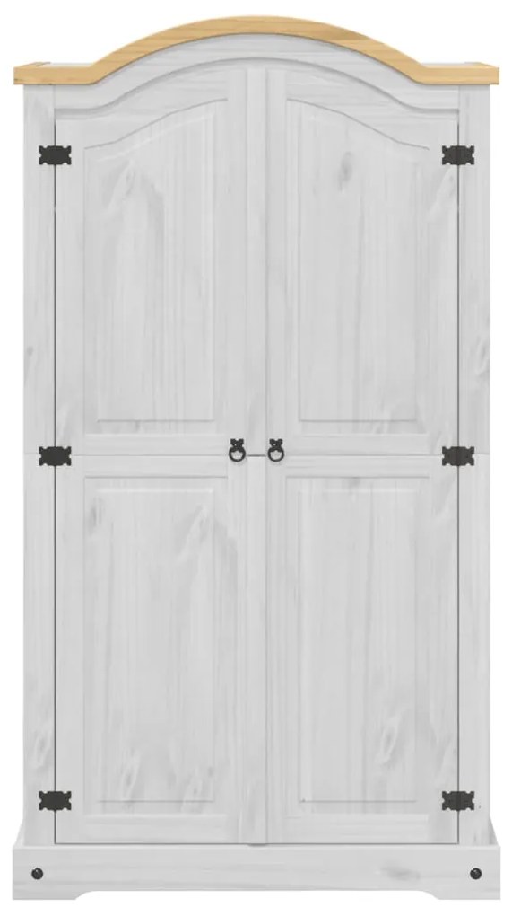 vidaXL Ντουλάπα Corona Λευκό 102x52x186 εκ. από Μασίφ Ξύλο Πεύκου