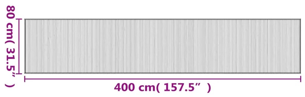 Χαλί Ορθογώνιο Καφέ 80 x 400 εκ. Μπαμπού - Καφέ