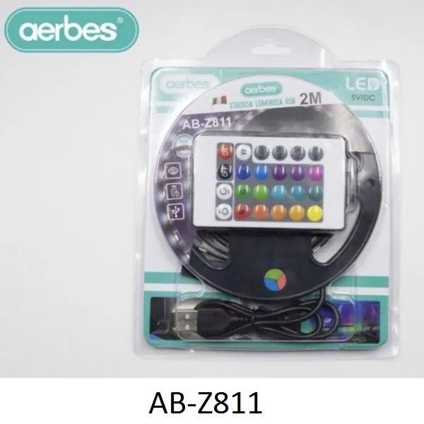 Ταινία LED με τηλεχειριστήριο RGB 2m AB-Z811 AERBES Aerbes