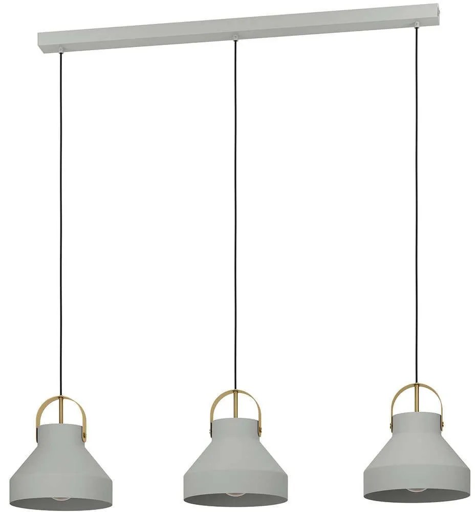Φωτιστικό Οροφής - Ράγα Estepona 390227 107x24x150cm 3xE27 40W Grey-Brass Eglo Steel