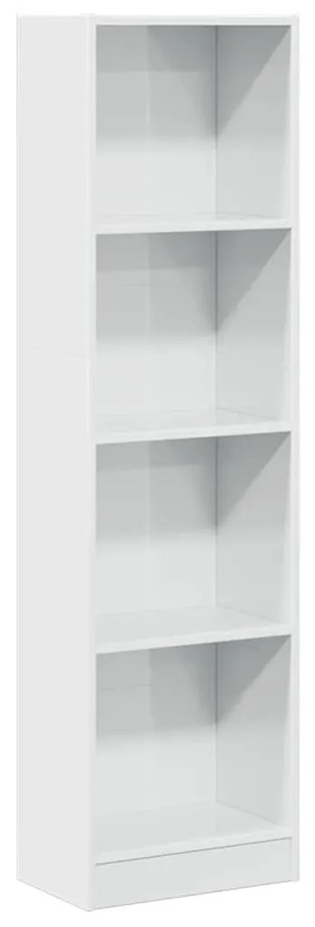vidaXL Βιβλιοθήκη Γυαλιστερό Λευκό 40x24x143 εκ. Επεξεργασμένο Ξύλο