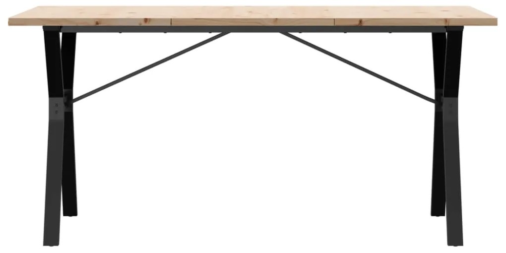 vidaXL Τραπέζι Τραπεζαρίας Πλαίσιο Y Μασίφ Πεύκο/Ατσάλι