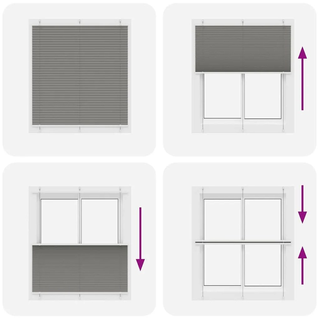 Πλισέ περσίδα Ανθρακί 120x100 cm Πλάτος υφάσματος 119,4 cm - Ανθρακί