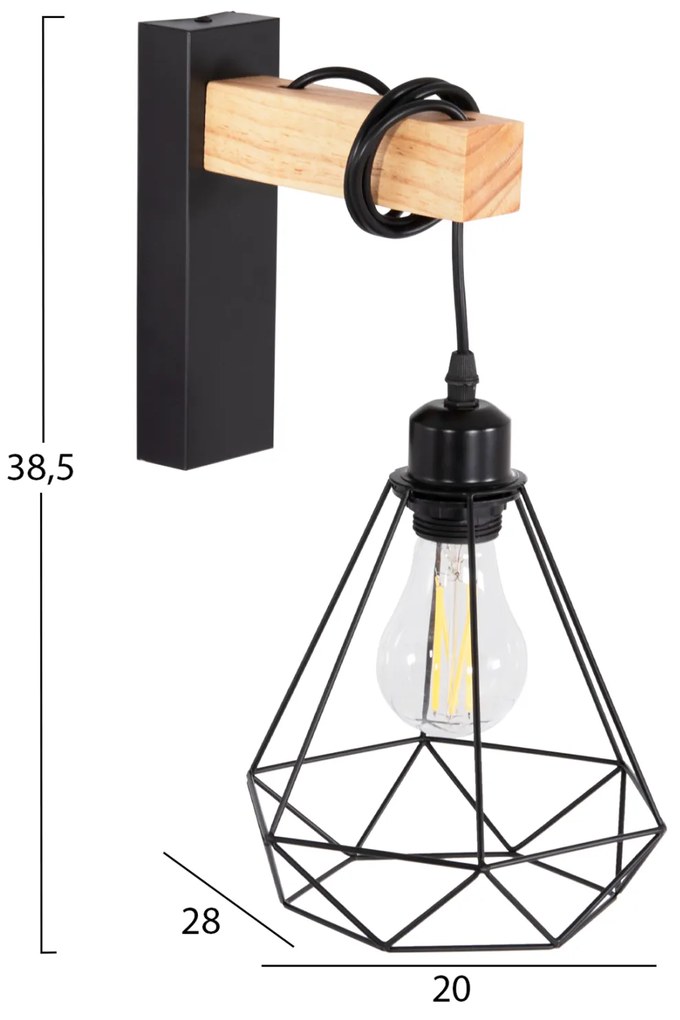 ΑΠΛΙΚΑ ΤΟΙΧΟΥ GROB HM4474 ΜΕΤΑΛΛΟ-ΞΥΛΟ 20x26x38,5Υεκ. (1 Τεμμάχια)