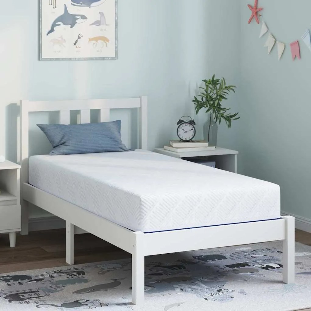 vidaXL Στρώμα Λευκό και Μπλε 80 x 160 cm Pěna