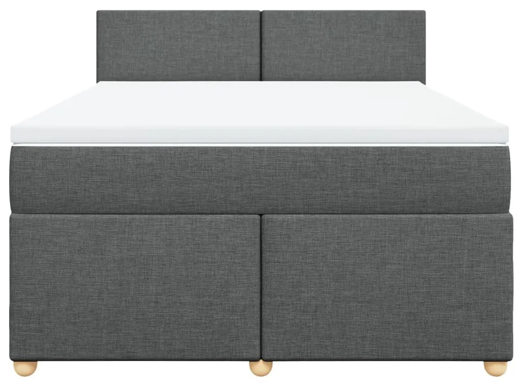 ΚΡΕΒΑΤΙ BOXSPRING ΜΕ ΣΤΡΩΜΑ ΣΚΟΥΡΟ ΓΚΡΙ 160X200 ΕΚ ΥΦΑΣΜΑΤΙΝΟ 3289025