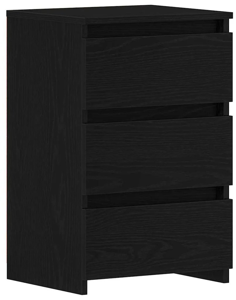 vidaXL Κομοδίνο 2 pcs Μαύρη Οξυά 40 x 35 x 62,5 εκ. Επεξεργασμένο ξύλο