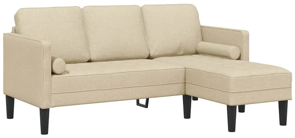 vidaXL Σετ Καναπέ με μαξιλάρι Κρεμ 173 x 131 x 67 εκ Πολυεστέρας