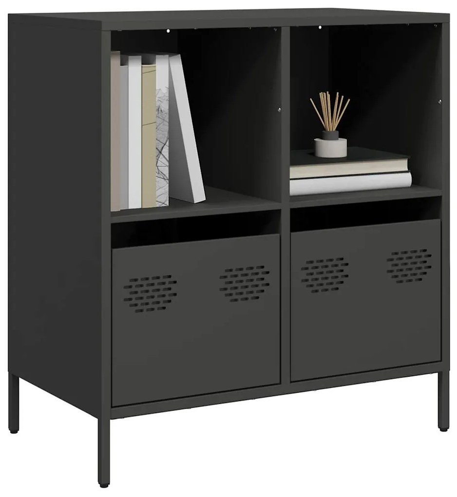 Ντουλάπι Μαύρο 68x39x73,5 εκ. από Χάλυβα Ψυχρής Έλασης