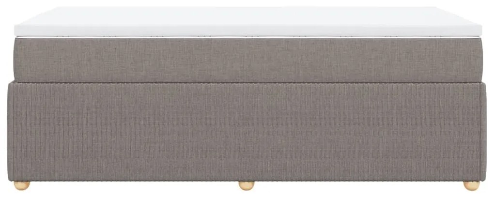 Κρεβάτι Boxspring με Στρώμα Taupe 100 x 200 εκ. Υφασμάτινο - Μπεζ-Γκρι