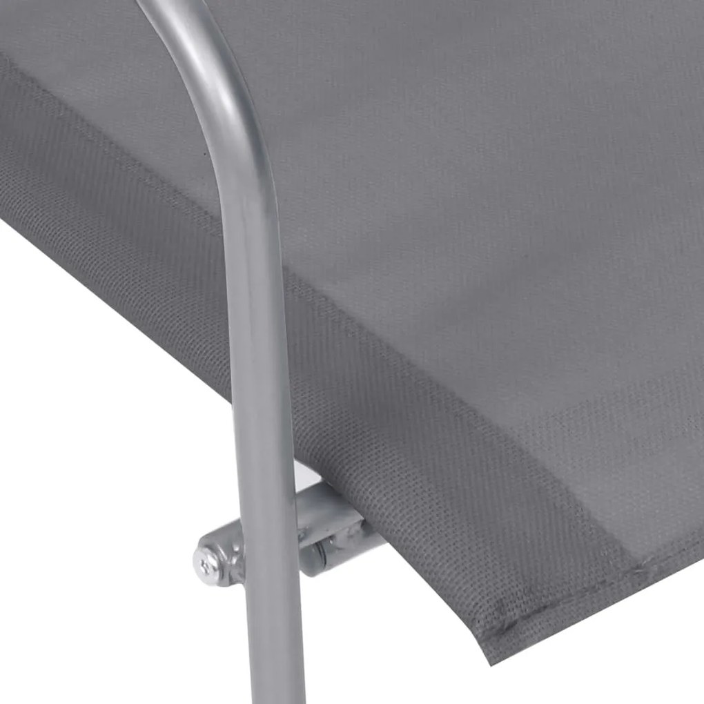 vidaXL Σαλόνι Κήπου Σετ 4 Τεμαχίων Γκρι από Ύφασμα &amp; Ατσάλι