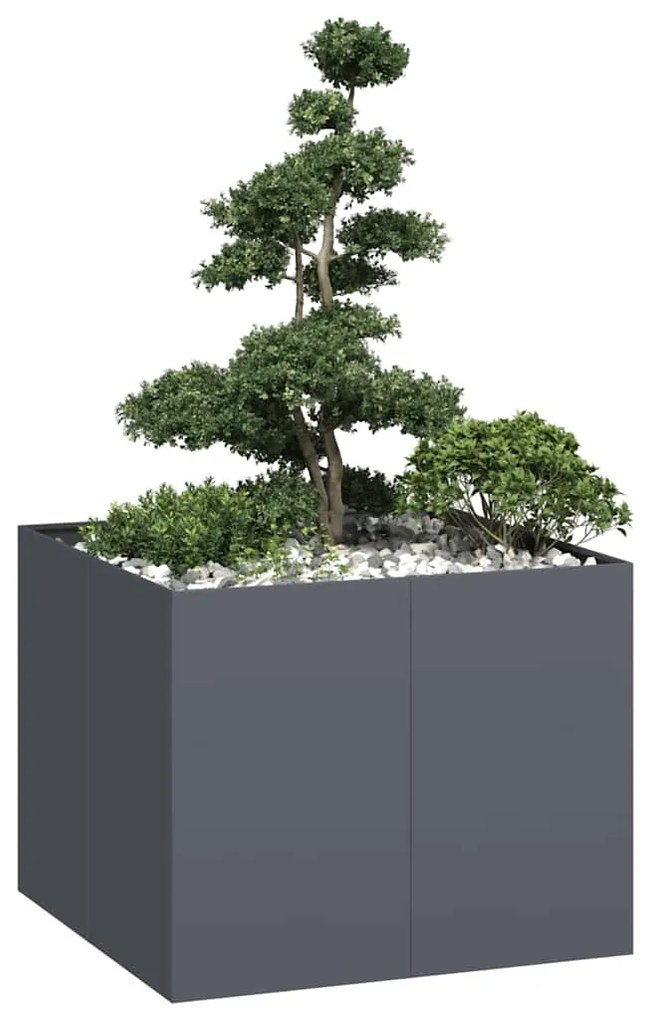 Ζαρντινιέρα Ανθρακί 100x100x80 εκ. από Χάλυβα