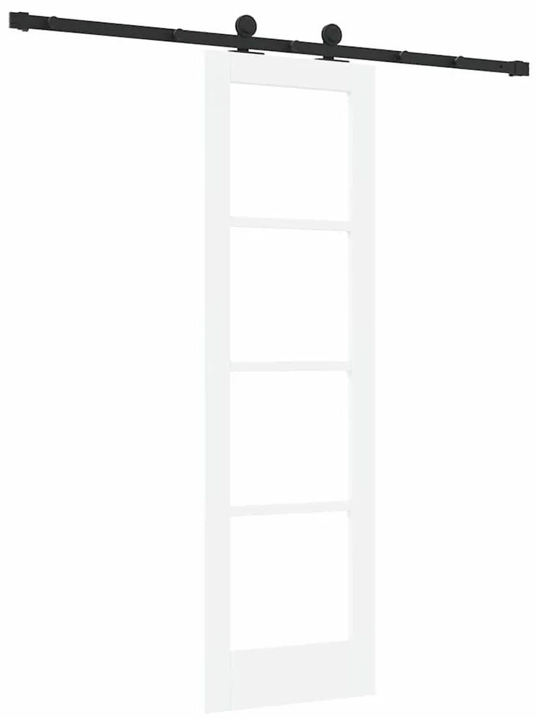 vidaXL Συρόμενη Πόρτα Λευκό 61 x 198.5 εκ. Ξύλο και μέταλλο