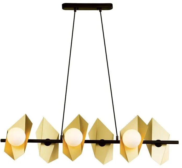 Φωτιστικό Οροφής - Ράγα HL42596P100BG 6ΧG9 100Χ26ΧΗ120 Gold-Black Aca Decor Metal, Glass