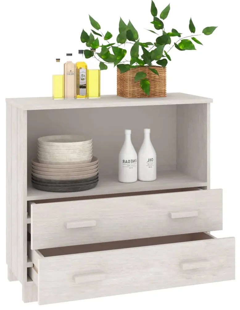 vidaXL Ντουλάπι HAMAR Λευκό 85 x 35 x 80 εκ. από Μασίφ Ξύλο Πεύκου