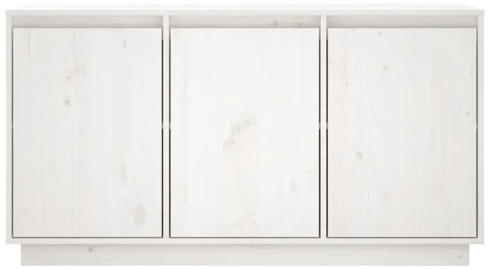 vidaXL Μπουφές με Συρτάρια Λευκός 111x34x60 εκ. από Μασίφ Ξύλο Πεύκου