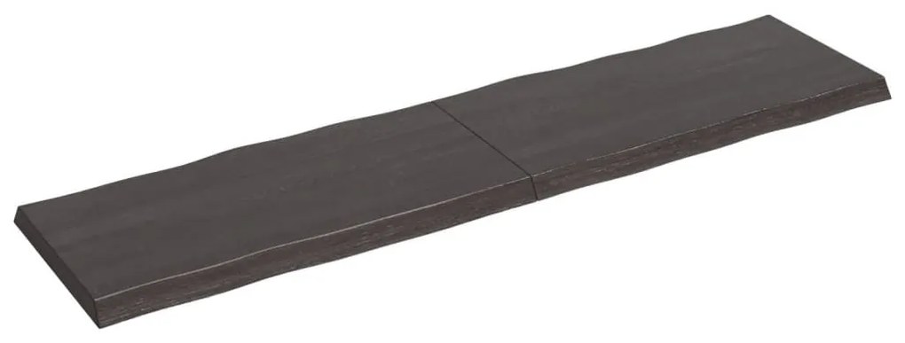 Επιφ Τραπεζιού Αν Καφέ 200x50x(2-6)εκ.Ακατέργ. Μασίφ Ξύλο Δρυός - Καφέ