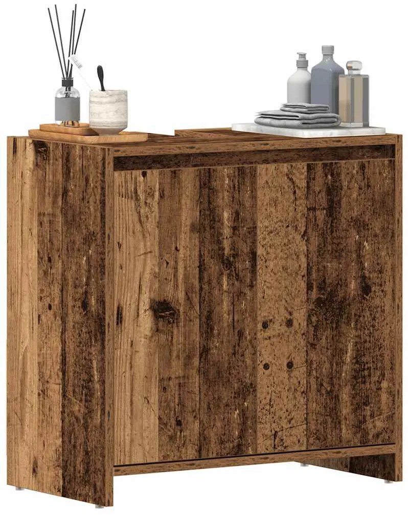 vidaXL Ντουλάπι Νιπτήρα Μπάνιου Παλιό Ξύλο 60x33x60 εκ