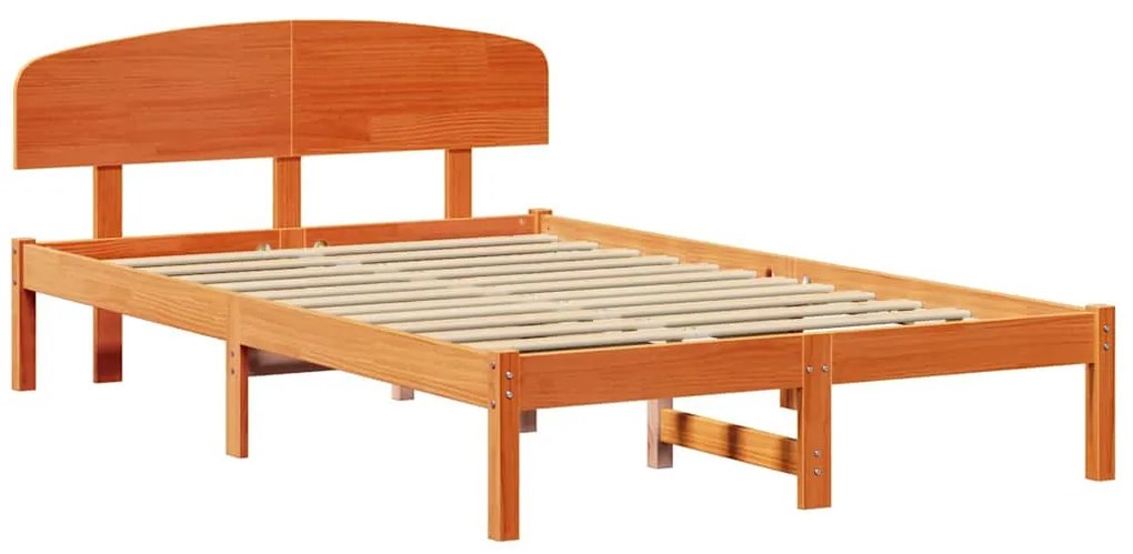 vidaXL Σκελετός Κρεβατιού Καφέ 120 x 200 cm Μασίφ ξύλο πεύκου