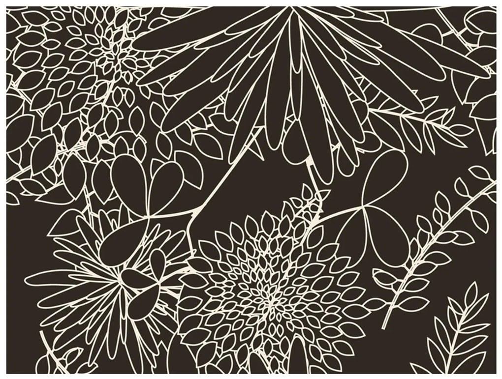 Φωτοταπετσαρία - Black and white floral background  250x193