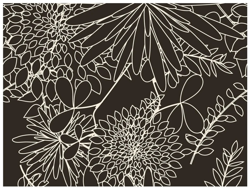 Φωτοταπετσαρία - Black and white floral background  350x270