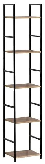 Pakoworld Βιβλιοθήκη Azuel 29x23.5x144cm Φυσικό-Μαύρο 085-000020
