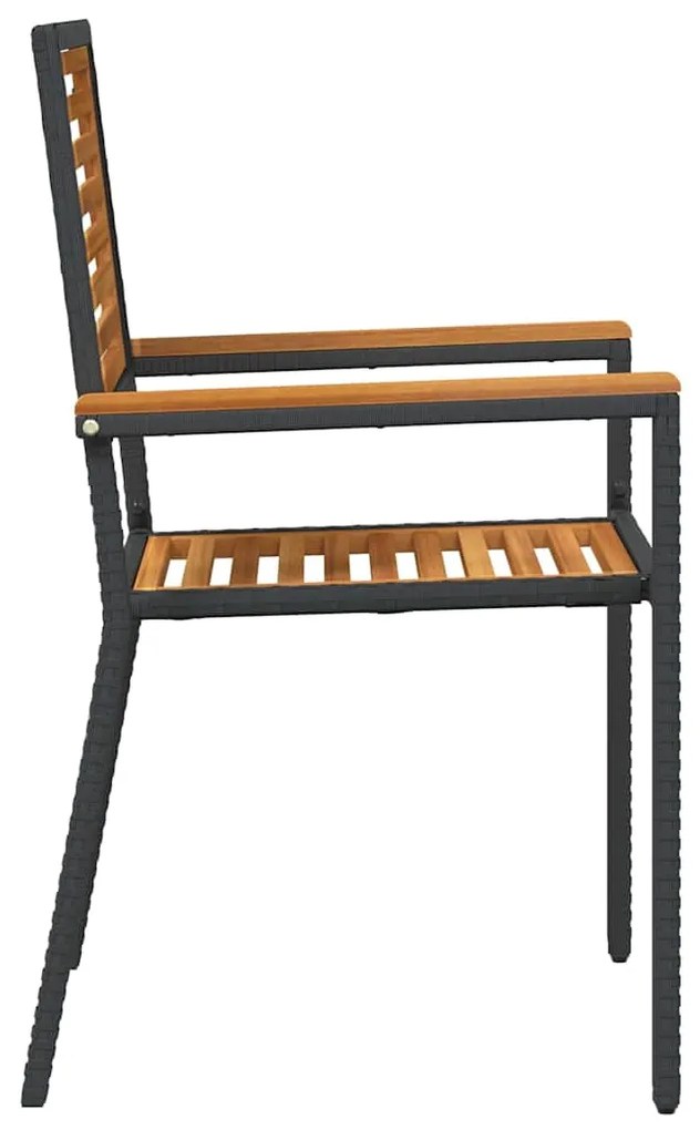vidaXL Καρέκλες κήπου που σωριάζονται 4 pcs Καφέ και Μαύρο