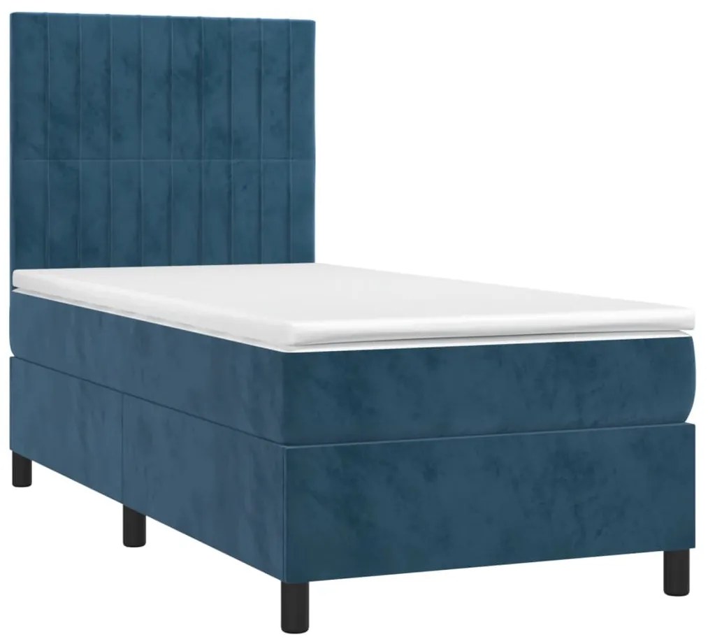 ΚΡΕΒΑΤΙ BOXSPRING ΜΕ ΣΤΡΩΜΑ ΣΚΟΥΡΟ ΜΠΛΕ 90X200 ΕΚ. ΒΕΛΟΥΔΙΝΟ 3143125