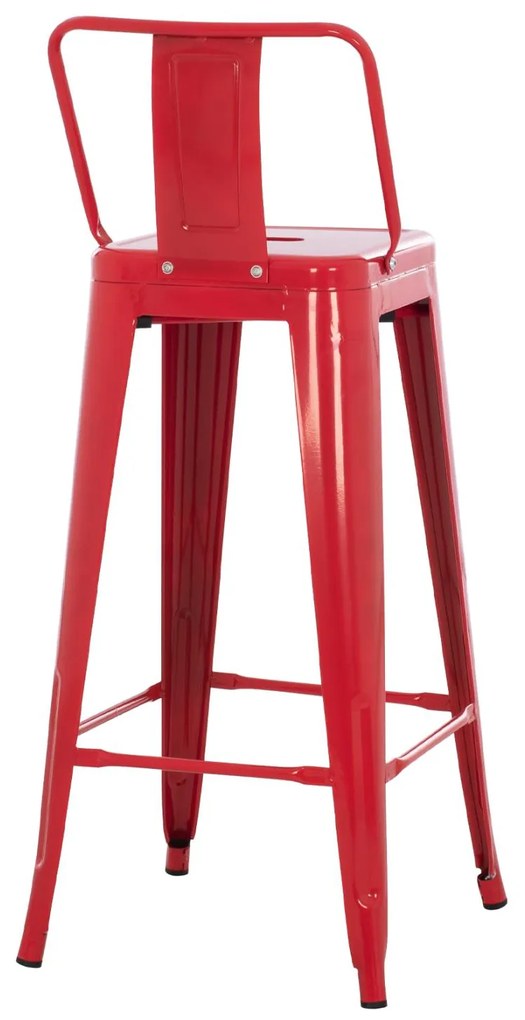 Σκαμπό μπάρ με πλάτη Melita-Pro Μεταλλικό Κόκκινο 42x42x100Υ εκ. 42x42x100 εκ.