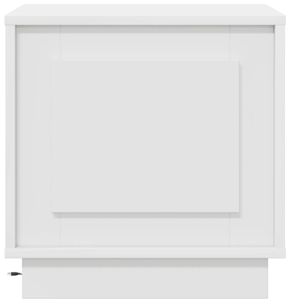 vidaXL Κομοδίνο με LED Φωτισμό Λευκό 44x34,5x45 εκ.