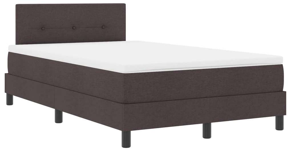 vidaXL Κρεβάτι box spring με στρώμα Σκούρο Καφέ 120 x 190 cm ύφασμα