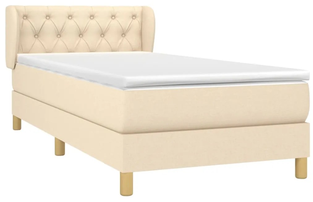 ΚΡΕΒΑΤΙ BOXSPRING ΜΕ ΣΤΡΩΜΑ ΚΡΕΜ 80 X 200 ΕΚ. ΥΦΑΣΜΑΤΙΝΟ 3127002