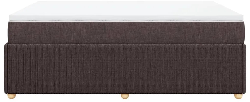 vidaXL Κρεβάτι Boxspring με Στρώμα Σκούρο Καφέ 140x200 εκ Υφασμάτινο