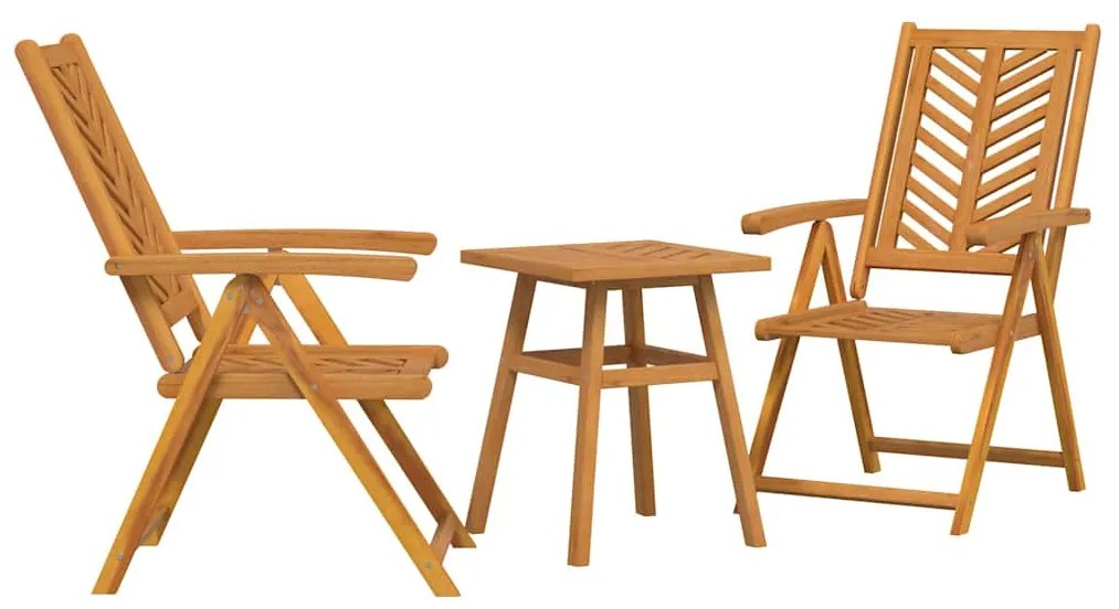 vidaXL Σετ Μπιστρό Κήπου 3 pcs Καφέ Μασίφ ξύλο ακακίας