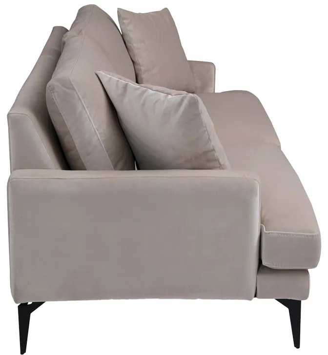 ΚΑΝΑΠΕΣ 2ΘΕΣΙΟΣ FORTUNE PAKOWORLD ΒΕΛΟΥΔΟ ΜΠΕΖ-ΜΑΥΡΟ 175X90X88ΕΚ