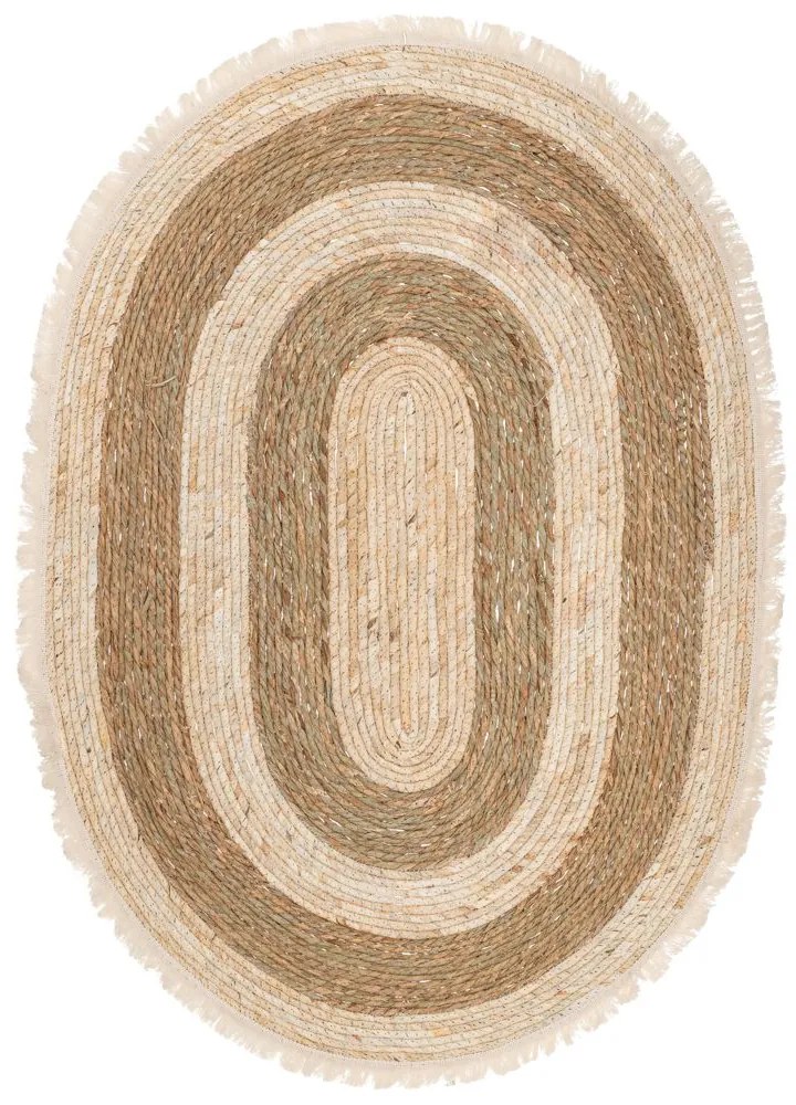 Χαλί Jute-Βαμβακερό Boho Οβάλ 80x120εκ. Καφέ-Natural iliadis 90157