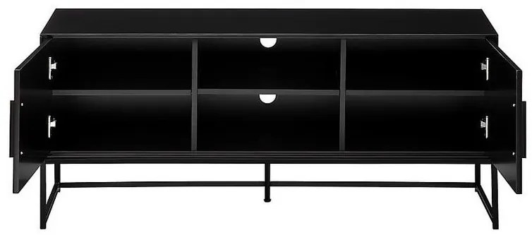 Τραπέζι Tv Riverton 432, Μαύρο, Με πόρτες, 130x55x40cm