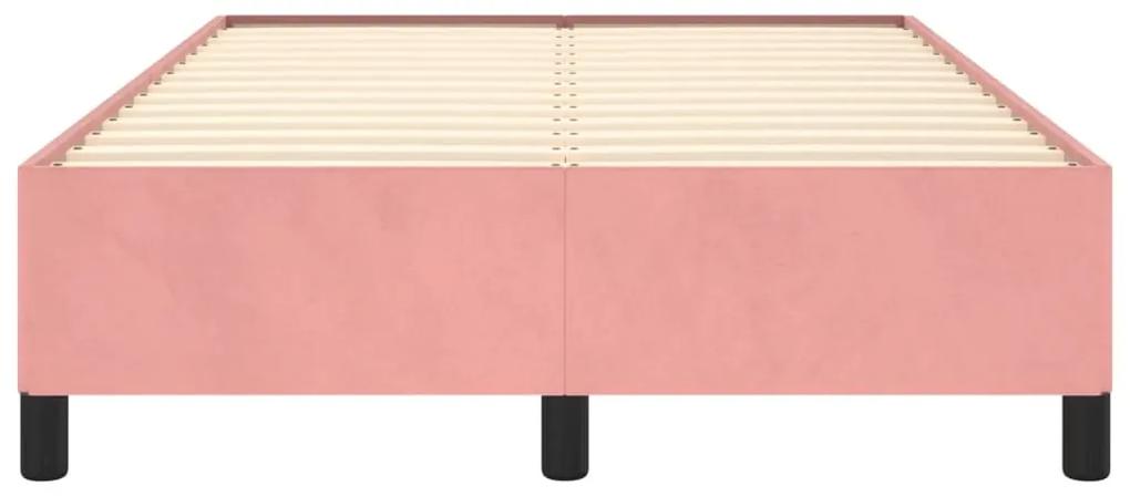 vidaXL Πλαίσιο Κρεβατιού Ροζ 120x190 εκ. Βελούδινο