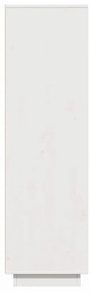 vidaXL Ντουλάπι Ψηλό Λευκό 89x34x116,5 εκ. από Μασίφ Ξύλο Πεύκου