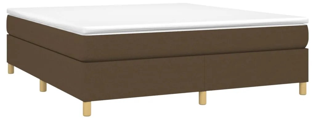 Κρεβάτι Boxspring με Στρώμα Σκούρο Καφέ 160x200 εκ Υφασμάτινο - Καφέ