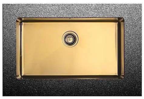 FORTINOX Squadro 28075-211 Υποκαθήμενος Νεροχύτης 74x44cm Inox PVD Gold Brushed