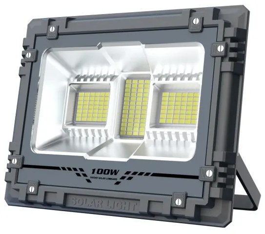 Ηλιακός Προβολέας LED 100W 6000K IP65 Με Τηλεχειριστήριο Μαύρος 6475 Spotlight 6475 Μαύρο