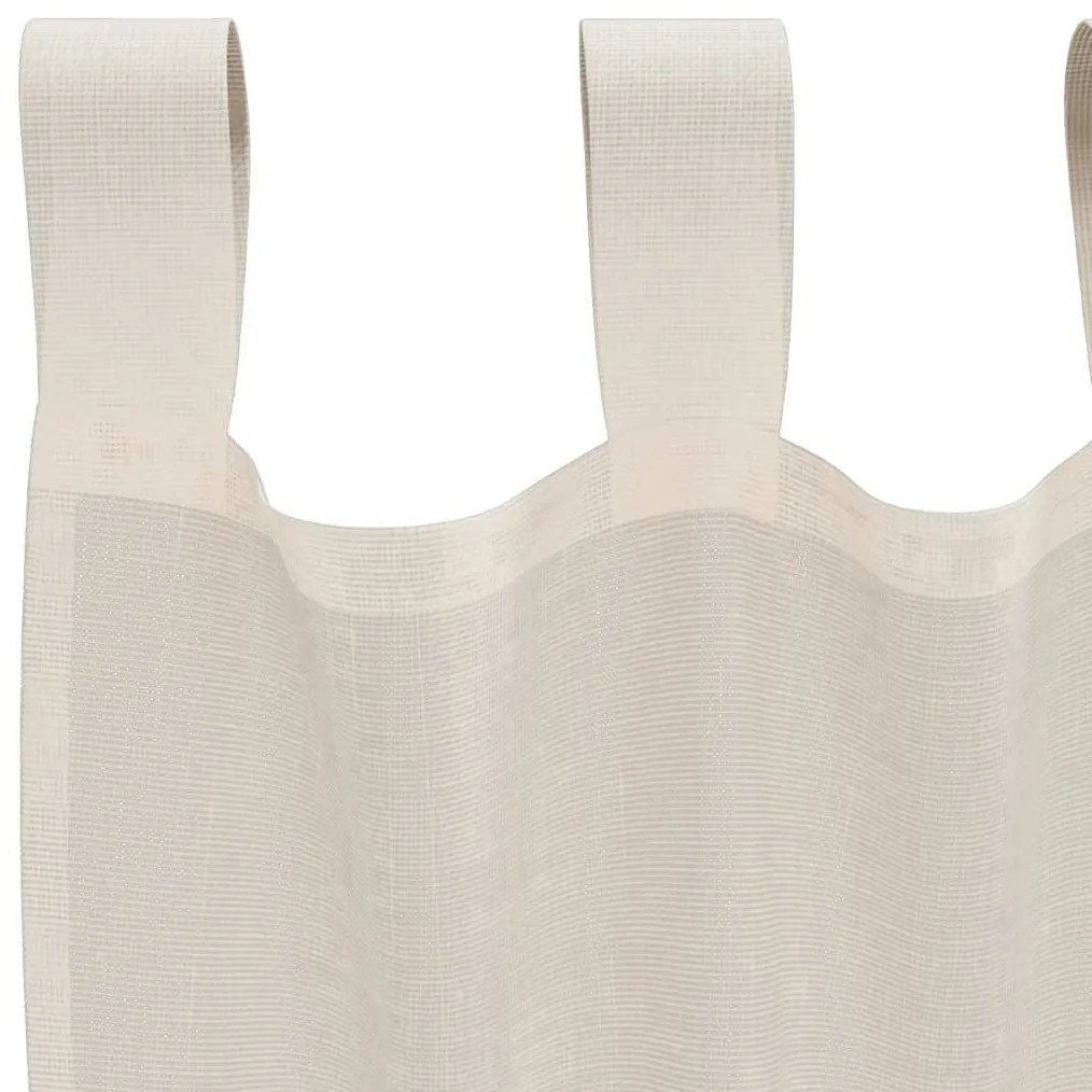 vidaXL Κουρτίνες Voile με Καρτέλα Κορυφή 2 τεμάχια Κρεμ