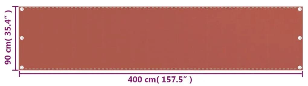 vidaXL Διαχωριστικό Βεράντας Τερακότα 90 x 400 εκ. από HDPE