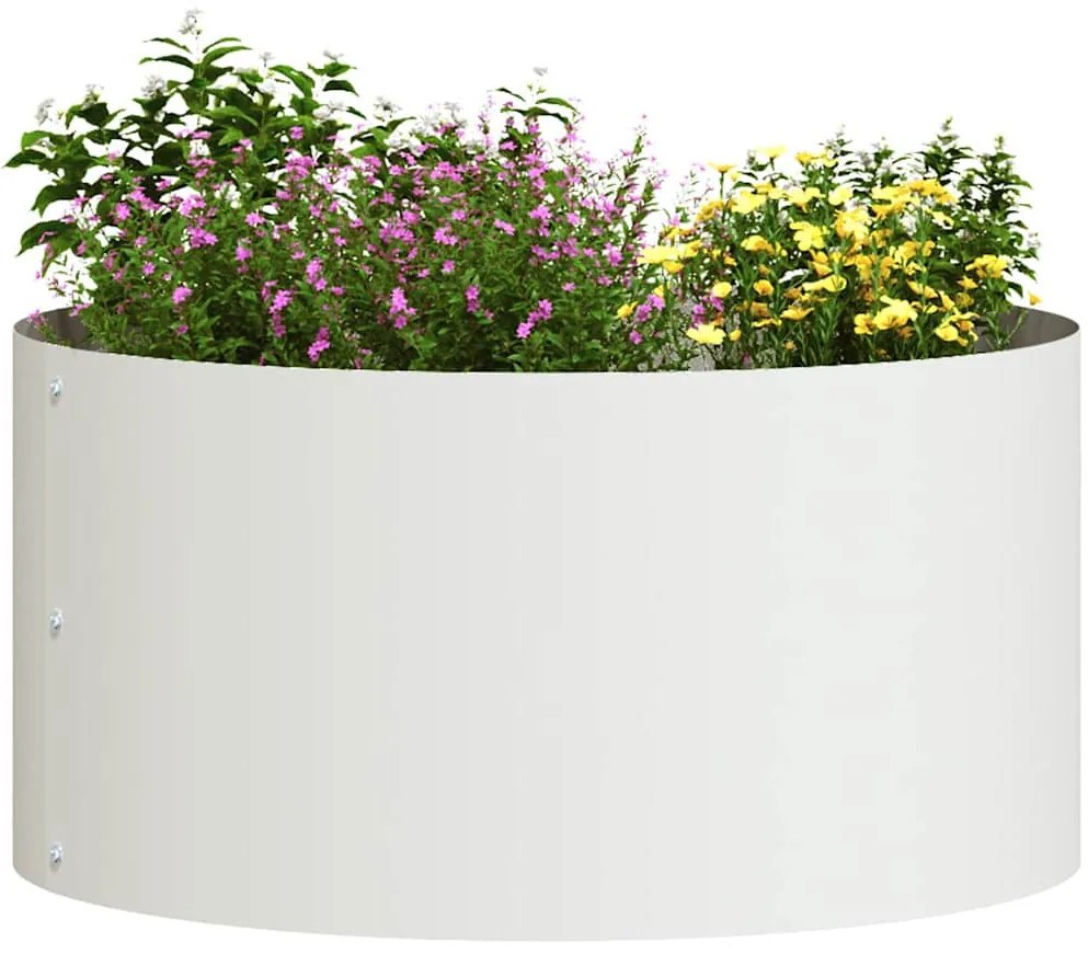 vidaXL Ζαρντινιέρες κήπου 5 pcs Λευκό 40 x 40 x 20 cm Ατσάλι